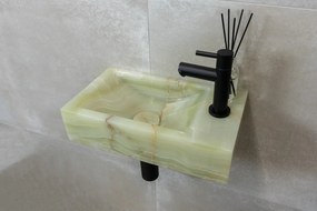 Saniclear Green Onyx fonteinset met rechte kraan in mat zwart