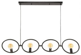 Hanglamp 4-lichts Zwart