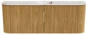 Mondiaz Joya DLux 115cm toiletmeubel ronding links/rechts oak met wastafel faye midden 1 kraangat frappe