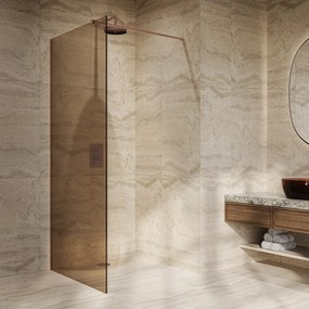 Saniclear Bronze inloopdouche brons glas 80x200cm geborsteld koper