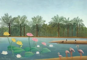 Kunstreproductie Flamingos, 1910, Rousseau, Henri J.F. (Le Douanier)
