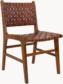 Set van 2 teakhouten/leren stoelen Perugia