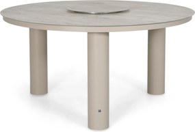 Dining Tuintafel rond 150 cm met lazy susan Zand/Beige Arancia