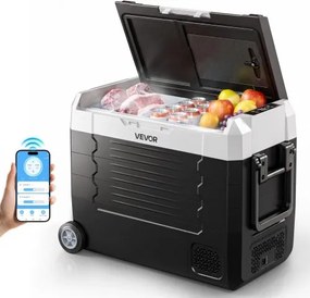 VEVOR Compressor Koelbox 12/24 V DC 100–240 V AC, Autokoelkast 45 L met app-bediening, wielen en 2 temperatuurzones (-20 °C tot 20 °C), Draagbare koelkast voor campers, boten, kamperen en vissen