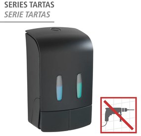 Wenko Tartas desinfectie & zeep wanddispenser 2x480 ml kunststof mat zwart