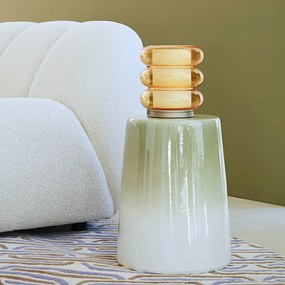Tafellamp in amberkleurig glas, Armillo