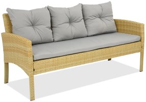Driezitsbank van kunststof rotan Bari Garden Point beige