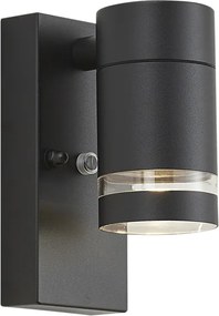 Moderne buiten wandlamp zwart IP44 met schemersensor - Ensam