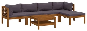 vidaXL 7-delige Loungeset met kussens massief acaciahout