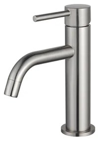 Fortifura Calvi Slim Wastafelkraan - 17.4cm - opbouw - Geborsteld RVS PVD (RVS) SW377858