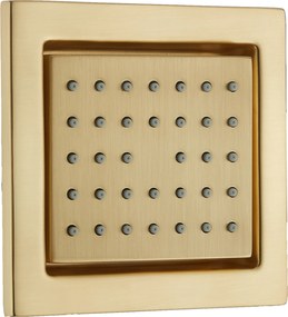 Saniclear Brass Stripes inbouw regendouche 20cm met vierkante massagejets en muurarm geborsteld messing - mat goud