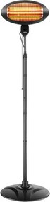 VEVOR Infraroodkachel 2000W 2-in-1 infraroodkachel met trekschakelaar, infraroodkachel voor tuin, terras en balkon, 3 warmtestanden, koudgewalst staal, met kwartsverwarmingselementen, wand- en vrijstaand model
