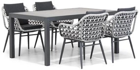 Tuinset 4 personen 164 cm Wicker/Aluminium Zwart Lifestyle Garden Furniture Dolphin/Residence