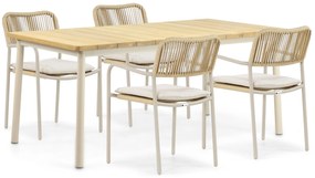 Tuinset 4 personen 180 cm Aluminium/Rope Taupe Coco Penya/Milou