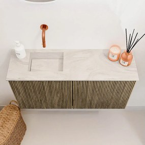 Mondiaz Joya DLux 80cm toiletmeubel dusk met wastafel faye links zonder kraangat ostra
