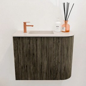Mondiaz Joya DLux 50cm toiletmeubel ronding rechts shadow met wastafel faye links 1 kraangat meli