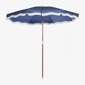 Parasol Ø230 Cm In Stof En Aluminium Jarko Marine Blauw - Sklum