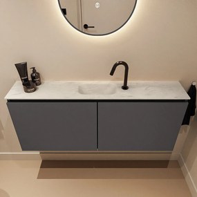 Mondiaz Ture DLux toiletmeubel 120cm dark grey met wastafel opalo midden met kraangat