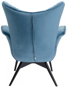 Kare Design Tudor Fluwelen Oor-fauteuil Blauwgroen