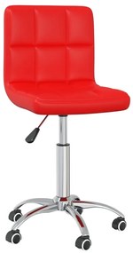 vidaXL Kantoorstoel draaibaar kunstleer rood