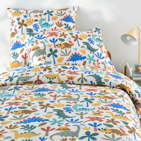 Kinderdekbedovertrek, 30% gerecycled katoen, dinosaurusprint, DINO