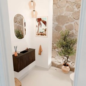 Mondiaz Joya 80cm toiletmeubel walnut met wastafel faye midden 1 kraangat urban
