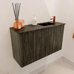 Mondiaz Joya DLux 70cm toiletmeubel shadow met wastafel faye rechts 1 kraangat lava