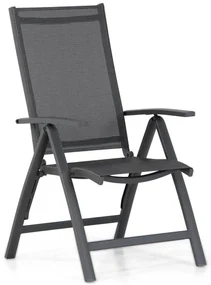 Tuinset Ronde Tuintafel 4 personen 125 cm Aluminium/Textileen /Aluminium/textileen Grijs  Presto Vasto/Ancona