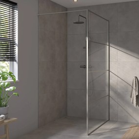 Saqu Devine industriële inloopdouche incl. antikalkbehandeling 100x210cm geborsteld grijs