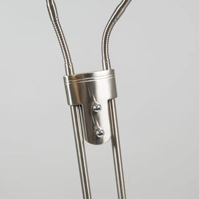 Moderne vloerlamp staal met leeslamp incl. LED - Eva