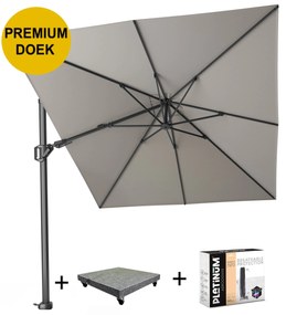 Challenger T2 premium zweefparasol 350x260 cm manhattan met parasolvoet 120kg en hoes