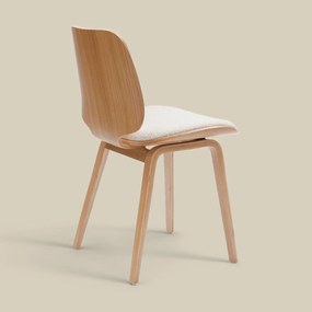Scandinavische Vintage Stoel Plywood Eiken