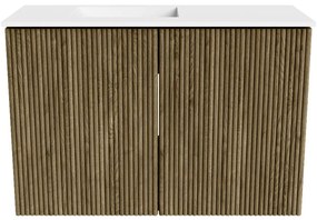 Mondiaz Joya 60cm toiletmeubel dusk met wastafel faye links zonder kraangat talc