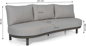 Stoel en Bank Loungeset 5 personen Aluminium Taupe  Santika Furniture Santika