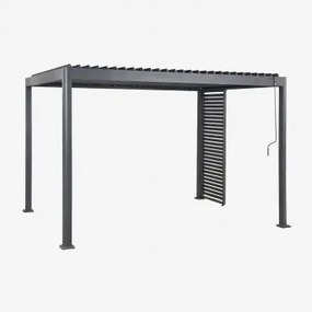 Bioclimatische Pergola Met Lamellen En Aluminium Paneel Druvia Grijs – Grafiet & Pergola Van 3x4 M Met 1 Paneel Van 90,5 Cm - Sklum