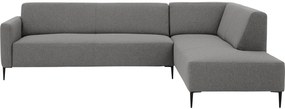 Goossens  Key West grijs, stof, 3-zits, modern design met ligelement rechts