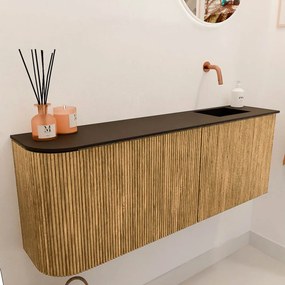 Mondiaz Joya 110cm toiletmeubel ronding links oak met wastafel faye rechts zonder kraangat urban