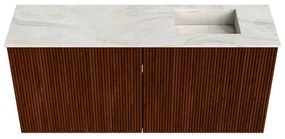 Mondiaz Joya DLux 90cm toiletmeubel ruby met wastafel faye rechts 1 kraangat ostra