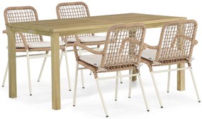 Tuinset 4 personen 160 cm Aluminium/Rope Taupe De Laan Projects