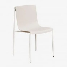 Set Van 4 Eetkamerstoelen Van Polypropyleen Ismene Steen Wit - Sklum