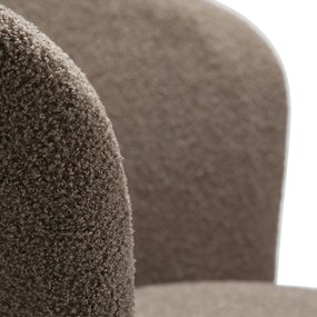 Dan-Form Orbit Eetkamerstoel Met Hoge Rugleuning Rond Boucle Bruin