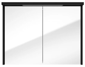Fontana Grado spiegelkast met verlichting 80cm 2 deuren zwart mat