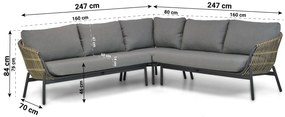 Hoek loungeset 5 personen Aluminium/wicker Taupe  Coco Nathan