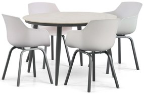 Tuinset 4 personen 120 cm Kunststof Taupe Lifestyle Garden Furniture Salina/Vienna
