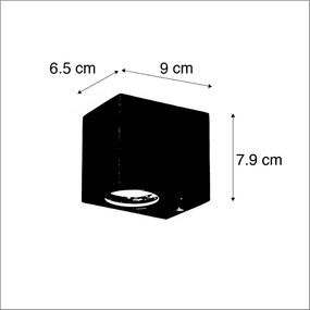 Buitenlamp Set van 3 smart wandlampen zwart GU10 50mm IP44 - Baleno Modern GU10 IP44 Buitenverlichting vierkant