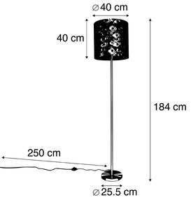 Vloerlamp messing met pauw kap 40 cm - Simplo Modern E27 cilinder / rond Binnenverlichting Lamp