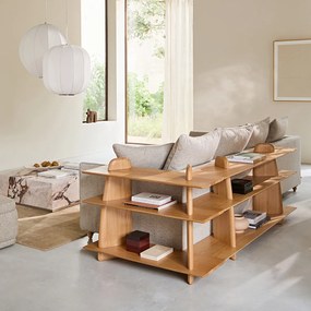 Lage massief eiken boekenkast, klein model, ILOSS