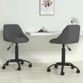 vidaXL Eetkamerstoelen draaibaar 2 st fluweel donkergrijs