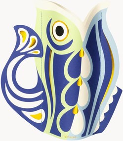 Handgemaakte decoratieve papier vaas Fish, H 29 cm