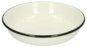 Bord diep, emaille, zwart/wit,Ø 19 cm